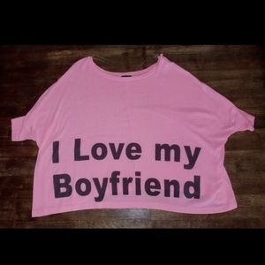 Wet Seal Y2K Valentine pink bat wing cropped Graphic stretchy shirt